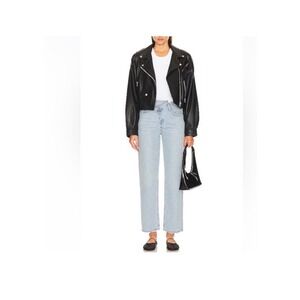 Agolde Light Wash High-Rise Cropped Straight Jeans